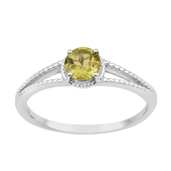 Dual Band 0.55 Ctw Peridot 925 Sterling Silver Women Engagement Ring - Kimaya INC