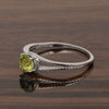 Dual Band 0.55 Ctw Peridot 925 Sterling Silver Women Engagement Ring - Kimaya INC