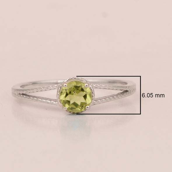Dual Band 0.55 Ctw Peridot 925 Sterling Silver Women Engagement Ring - Kimaya INC