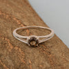 Dual Band 0.55 Ctw Smoky Quartz 925 Sterling Silver Women Engagement Ring - Kimaya INC