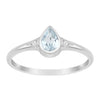 925 Sterling Silver Pear Shape 6X4MM Aquamarine Women Solitaire Ring - Kimaya INC