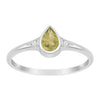 925 Sterling Silver Pear Shape 6X4MM Peridot Women Solitaire Ring - Kimaya INC