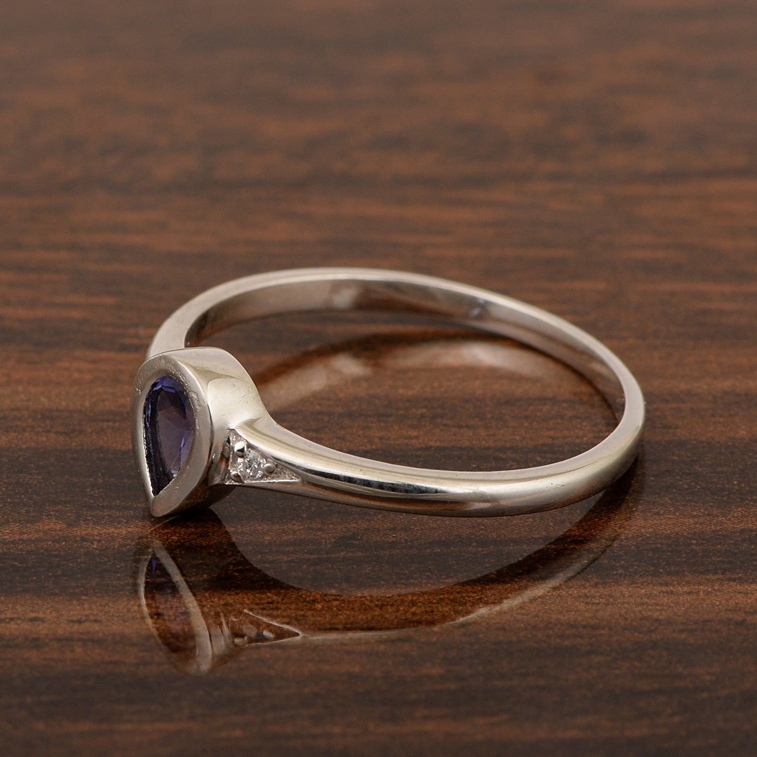 925 Sterling Silver Pear Shape 6X4MM Tanzanite Women Solitaire Ring - Kimaya INC