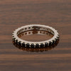 Eternity Band 925 Sterling Silver Round 2 MM Black Spinel Ring - Kimaya INC