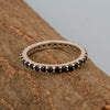 Eternity Band 925 Sterling Silver Round 2 MM Black Spinel Ring - Kimaya INC