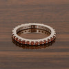 Eternity Band 925 Sterling Silver Round 2 MM Garnet Ring - Kimaya INC