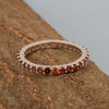 Eternity Band 925 Sterling Silver Round 2 MM Garnet Ring - Kimaya INC