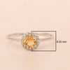 925 Sterling Silver Round 5MM Citrine Solitaire Accents Ring - Kimaya INC