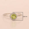 925 Sterling Silver Round 5MM Peridot Solitaire Accents Ring - Kimaya INC