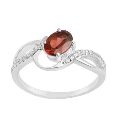 925 Sterling Silver Oval 7X5MM Garnet Birthstone Rings - Kimaya INC