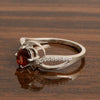925 Sterling Silver Oval 7X5MM Garnet Birthstone Rings - Kimaya INC