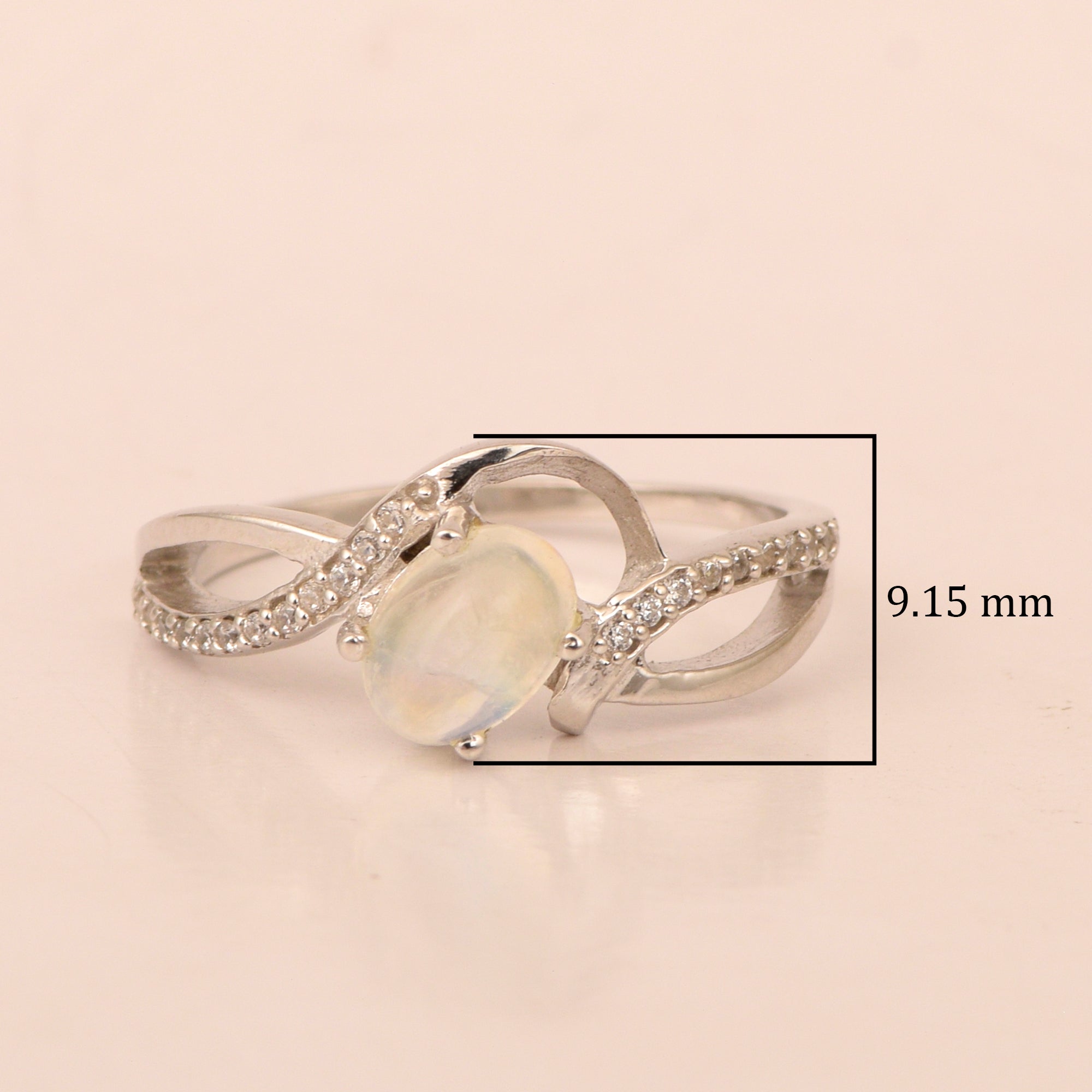 925 Sterling Silver Oval 7X5MM Moonstone Birthstone Rings - Kimaya INC