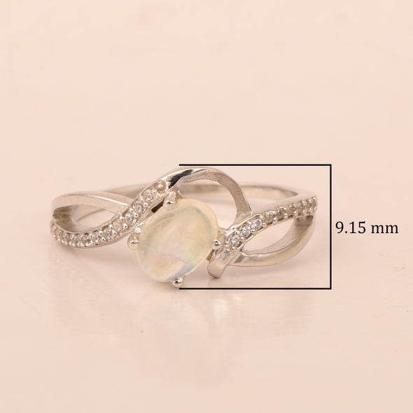 925 Sterling Silver Oval 7X5MM Moonstone Birthstone Rings - Kimaya INC