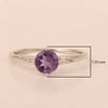 Solitaire Round Amethyst 925 Sterling Silver Women Engagement Ring - Kimaya INC