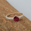 Solitaire Round Ruby 925 Sterling Silver Women Engagement Ring - Kimaya INC