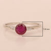 Solitaire Round Ruby 925 Sterling Silver Women Engagement Ring - Kimaya INC
