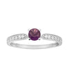 0.50 Ctw Round Cut Amethyst Solitaire Accent 925 Sterling Silver Wedding Ring - Kimaya INC