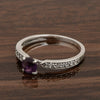0.50 Ctw Round Cut Amethyst Solitaire Accent 925 Sterling Silver Wedding Ring - Kimaya INC