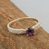 0.50 Ctw Round Cut Amethyst Solitaire Accent 925 Sterling Silver Wedding Ring - Kimaya INC