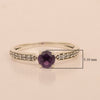 0.50 Ctw Round Cut Amethyst Solitaire Accent 925 Sterling Silver Wedding Ring - Kimaya INC