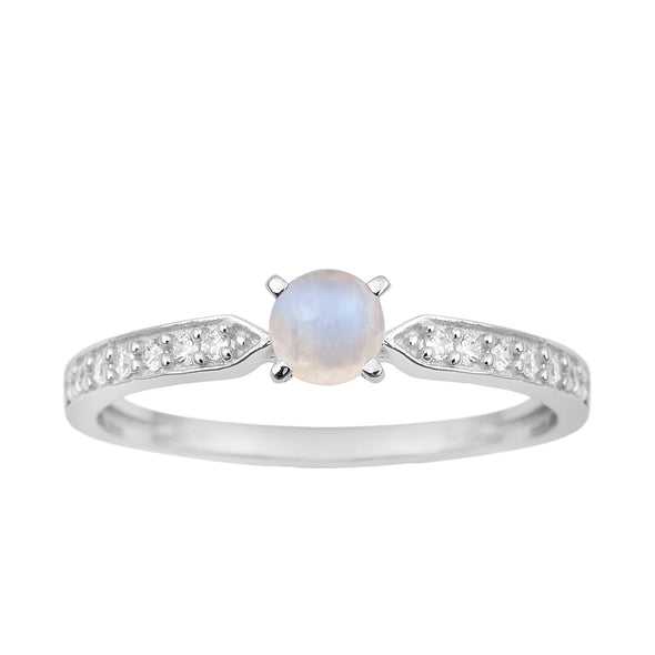 0.50 Ctw Round Cut Moonstone Solitaire Accent 925 Sterling Silver Wedding Ring - Kimaya INC