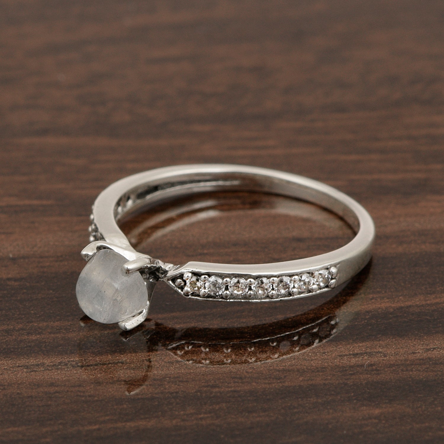 0.50 Ctw Round Cut Moonstone Solitaire Accent 925 Sterling Silver Wedding Ring - Kimaya INC