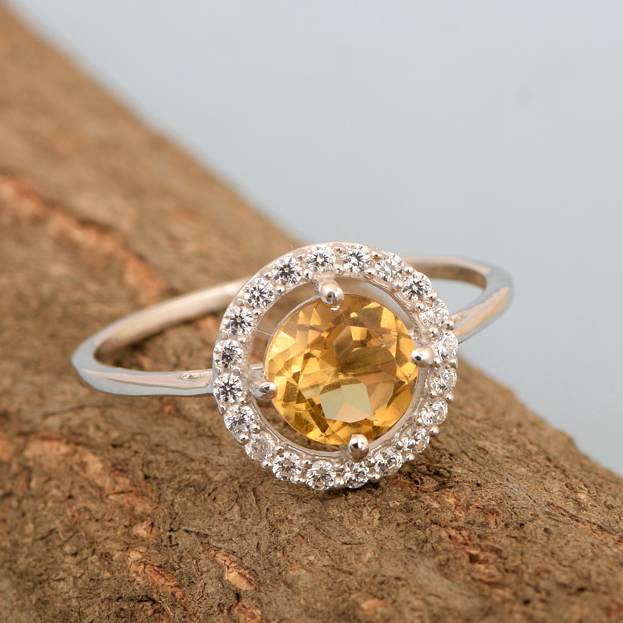 Solid 925 Sterling Silver Oval Cut 1 Ctw Solitaire Citrine Engagement Ring - Kimaya INC
