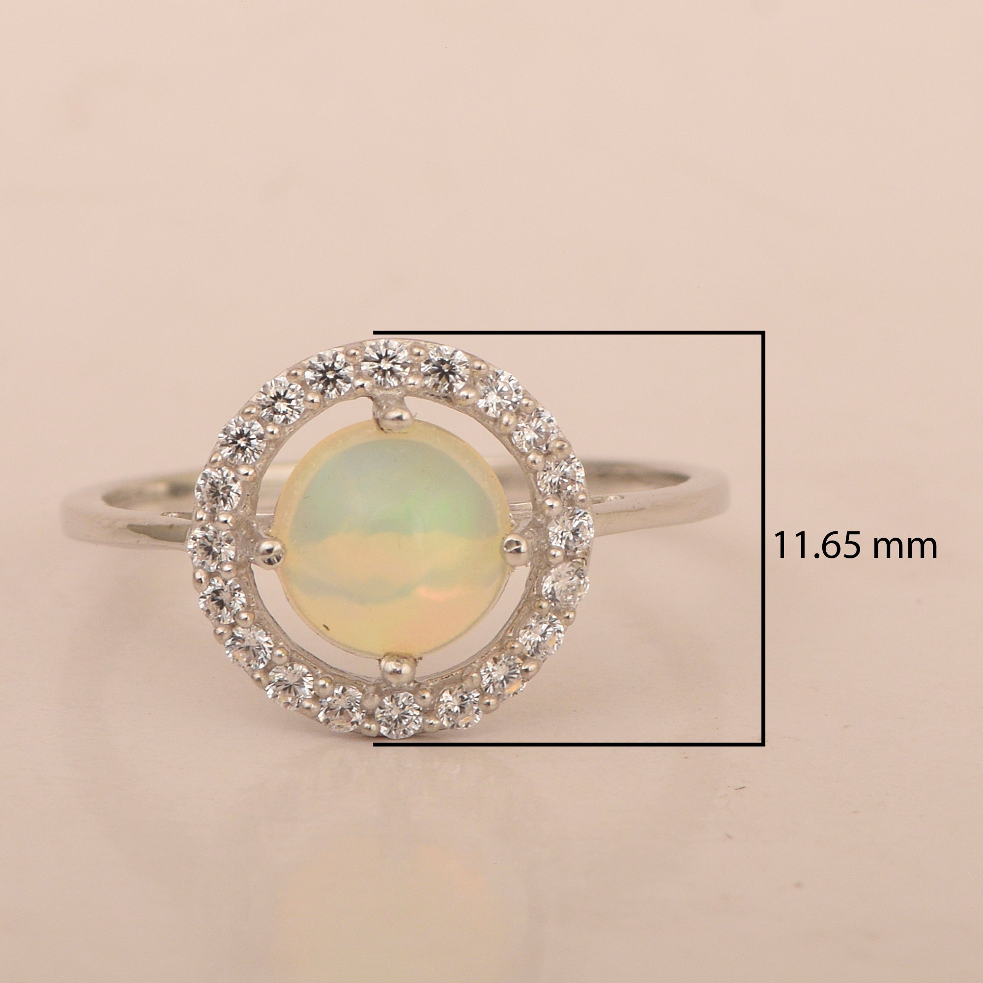 Solid 925 Sterling Silver Oval Cut 1 Ctw Solitaire Opal Engagement Ring - Kimaya INC
