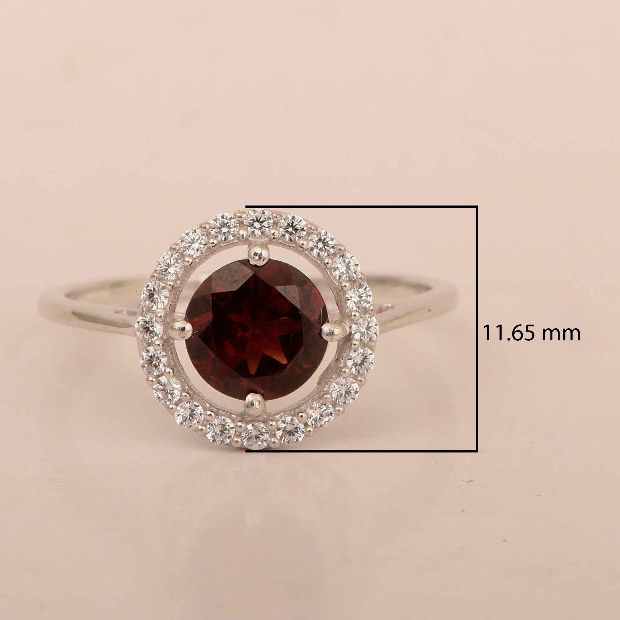 Solid 925 Sterling Silver Oval Cut 1 Ctw Solitaire Garnet Engagement Ring - Kimaya INC