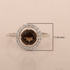 Solid 925 Sterling Silver Oval Cut 1 Ctw Solitaire Smoky Quartz Engagement Ring - Kimaya INC