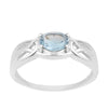 925 Sterling Silver Oval-Cut Blue Topaz Bridal Wedding Ring - Kimaya INC