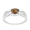 925 Sterling Silver Oval-Cut Smoky Quartz Bridal Wedding Ring - Kimaya INC