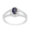 925 Sterling Silver Oval 0.50 Ctw Blue Sapphire Women Engagement Ring - Kimaya INC