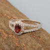 925 Sterling Silver Oval 0.50 Ctw Garnet Women Engagement Ring - Kimaya INC