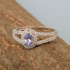 925 Sterling Silver Oval 0.50 Ctw Tanzanite Women Engagement Ring - Kimaya INC