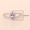 925 Sterling Silver Oval 0.50 Ctw Tanzanite Women Engagement Ring - Kimaya INC