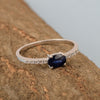 925 Sterling Silver Oval 0.65 Ctw Blue Sapphire Women Wedding Ring - Kimaya INC