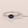 925 Sterling Silver Oval 0.65 Ctw Blue Sapphire Women Wedding Ring - Kimaya INC