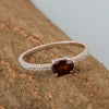 925 Sterling Silver Oval 0.65 Ctw Garnet Women Wedding Ring - Kimaya INC