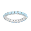 Full Eternity 2 Ctw Larimar Sterling Silver Women Stackable Ring - Kimaya INC