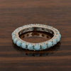 Full Eternity 2 Ctw Larimar Sterling Silver Women Stackable Ring - Kimaya INC