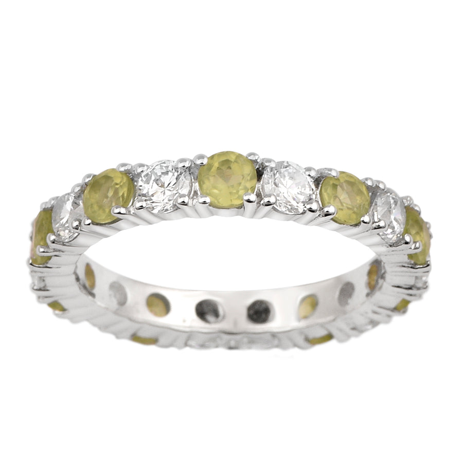 Peridot Full Eternity Ring -Sterling Silver