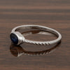 925 Sterling Silver Oval 0.35 Ctw Blue Sapphire Stackable Ring - Kimaya INC
