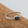 925 Sterling Silver Oval 0.35 Ctw Blue Sapphire Stackable Ring - Kimaya INC