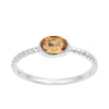 925 Sterling Silver Oval 0.35 Ctw Citrine Stackable Ring - Kimaya INC