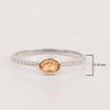 925 Sterling Silver Oval 0.35 Ctw Citrine Stackable Ring - Kimaya INC