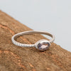 925 Sterling Silver Oval 0.35 Ctw Tanzanite Stackable Ring - Kimaya INC