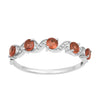 0.65 Ctw Round Garnet 925 Sterling Silver Half Eternity Women Ring - Kimaya INC