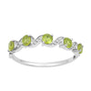 0.65 Ctw Round Peridot 925 Sterling Silver Half Eternity Women Ring - Kimaya INC