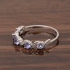 0.65 Ctw Round Tanzanite 925 Sterling Silver Half Eternity Women Ring - Kimaya INC